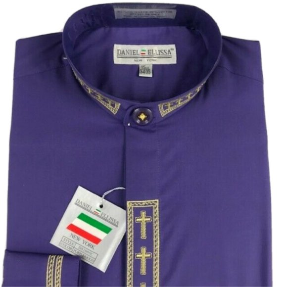 Daniel Ellissa Shirts Daniel Ellissa Men Clergy Nehru Collar Shirt